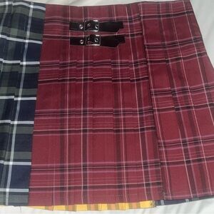 Multi-coloured plaid pleated skirt #plaid #pleated